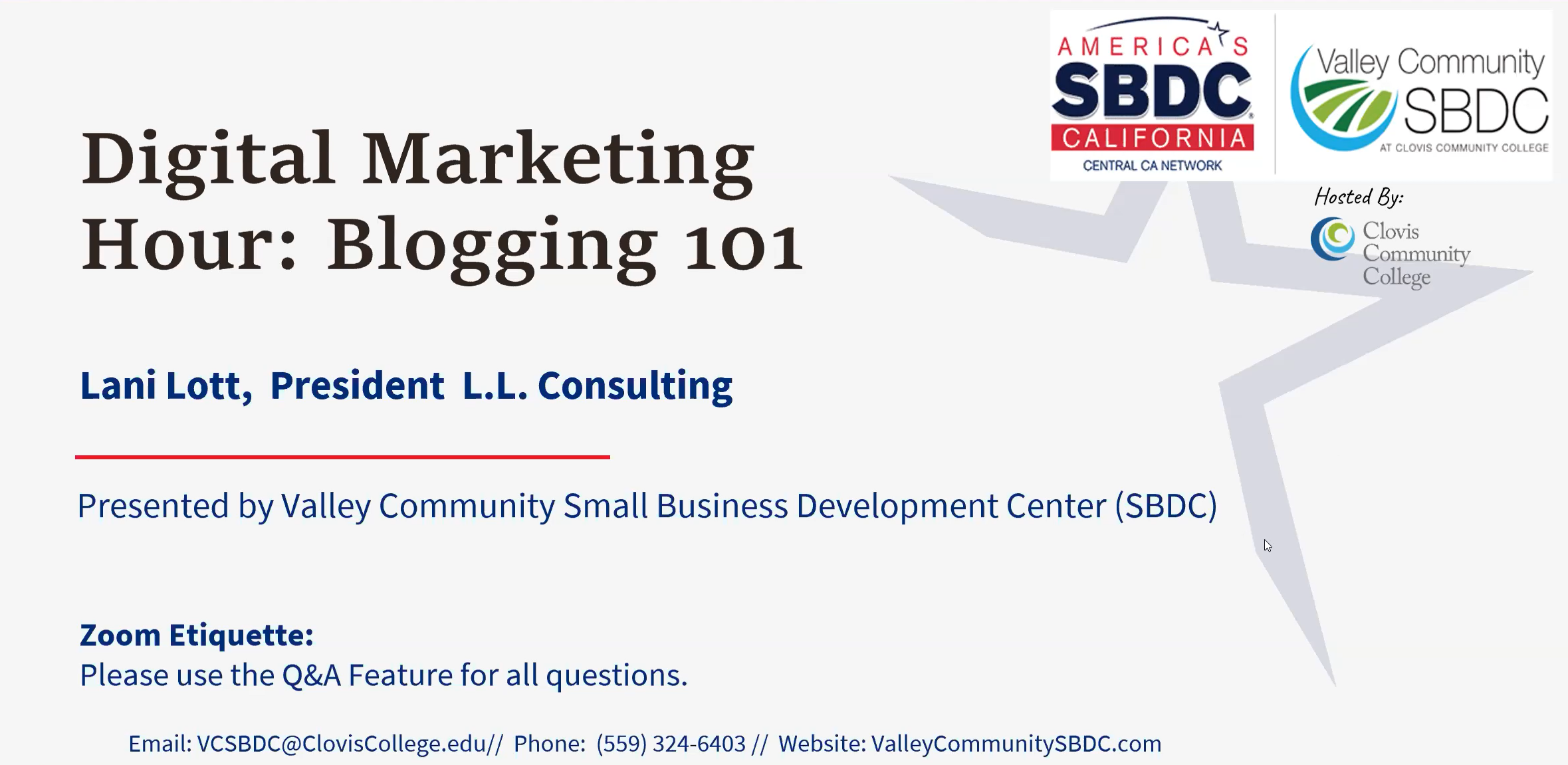 The thumbnail for the webinar "Digital Marketing Hour: Blogging 101"